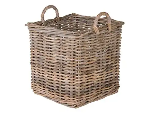 Kobo Square Rattan Decorative Basket and Planter, Medium Size